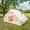 Ridstar 118.11 in. W Four Seasons Oxford Cloth Cabin Inflatable Camping Tent with Manual Pump, Mesh & Chimney Window-Beige - 4 of 4