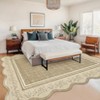 Garvee Area Rugs for Living Room Bedroom Scalloped Floral Bordered Rug Soft Non Slip Low Pile Indoor Carpet - 2 of 4