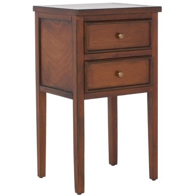 Transitional Toby Square Wood & Metal End Table with Storage - Brown