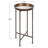 Kate and Laurel Celia Round Metal Tea Table, 14x14x25.75, Bronze - 2 of 4