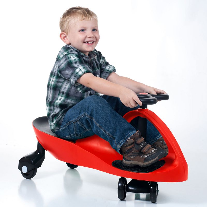 Toy Time Kids' Wiggle Car Ride On Toy – No Batteries, Gears or Pedals – Twist, Swivel, Go - Red and Black, 3 of 4