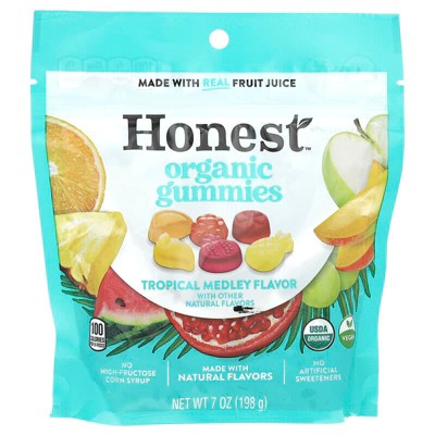 Honest Organic Gummies Tropical Medley, 7 oz