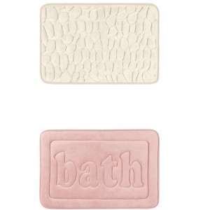 Unique Bargains 2Pcs Memory Foam Water Absorbent Quick Dry Non-Skid Bottom Soft Bathroom Rugs - 1 of 4