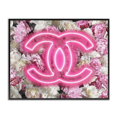 Stupell Industries Pink Neon Glam Flowers, 11" x 14"