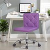VECELO PU Leather Armless Office Chair, Adjustable Height & 360° Rolling Swivel for Home or Office - 2 of 4