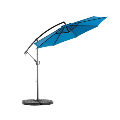 VisioGear Patio Umbrellas, Outdoor Umbrella with Adjustable Tilt, 8 Ribs Market Umbrella with Polyester Shade, Blue, 115.75"*98.43"*115.75"