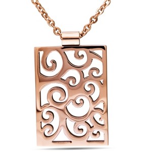 EVERLY JEWELRY | Stainless Steel Square Swirl Pendant – Multiple color plated - 1 of 4