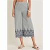 VENUS Womens Pinstripe Eyelet Crop Pants - 2 of 4