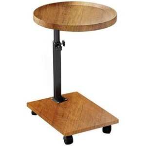 Coucheta Adjustable C Shaped Side Table, C Table End Table with Wheels for Sofa, 360° Swivel Sofa Table for Living Room, Bedroom, Study - 1 of 4