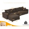 4-Seat Sofa with Ottoman for Living Room, Deep Seat Cloud Couch with Cushions, Plush Corduroy Lounge Sofa with Wood Frame-Coolbibila - 4 of 4