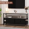 Modern TV Stand with Dual Fabric Drawers & Metal Frame - Holds Up to 55" TV, Waterproof Top & Adjustable Feet - Media Console for Living Room - 3 of 4