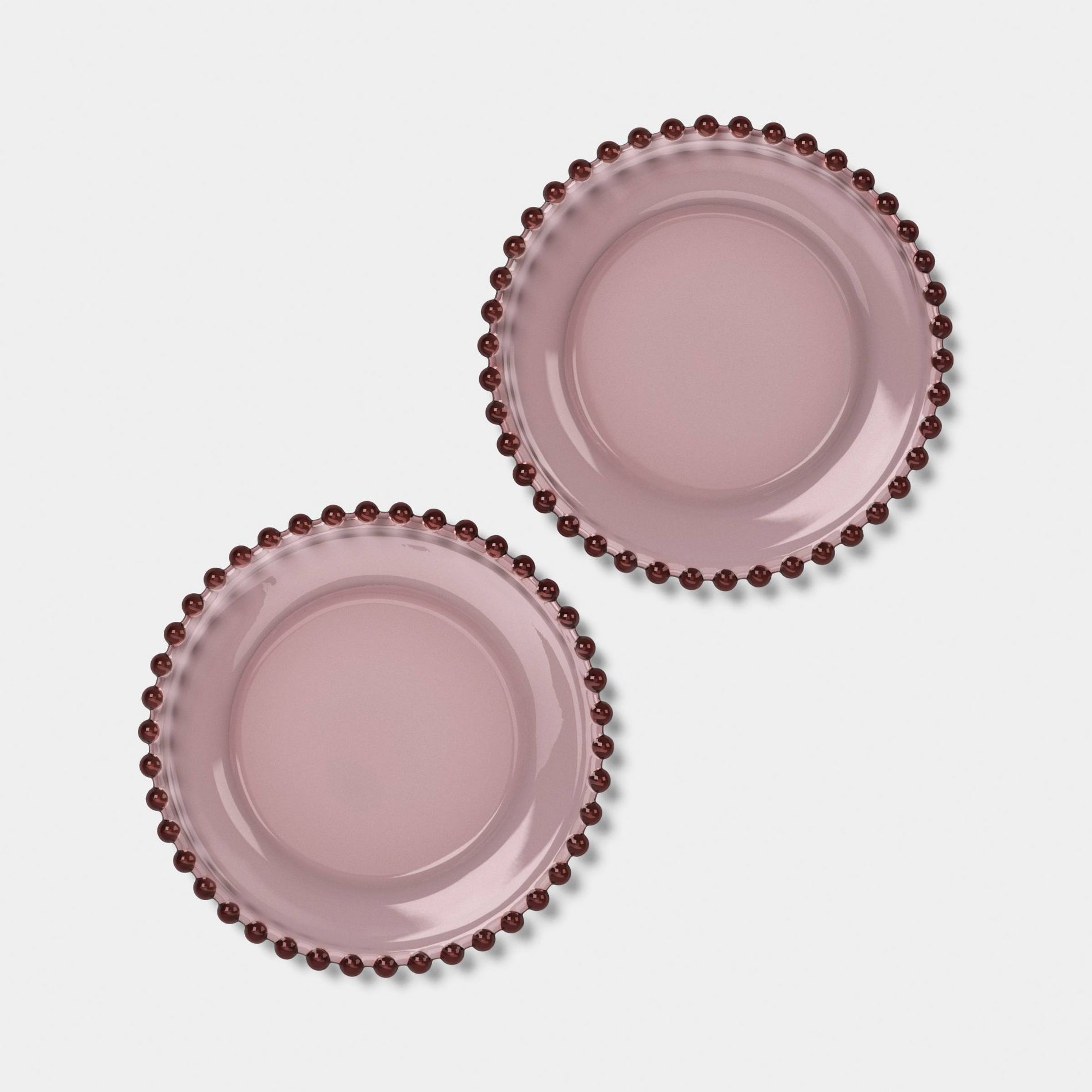 2pk 6.06" Glass Beaded Appetizer Plates Pink - Threshold™