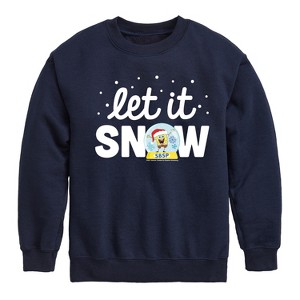 Boys' - SpongeBob SquarePants - Let It Snow Graphic Long Sleeve Fleece Sweatshirt - 1 of 4