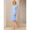 INSPIRE CHIC Women's Floral Lace V Neck Long Sleeve Cocktail Wedding Bodycon Dress - 3 of 4