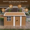 Metal Backyard Storage Shed with Sliding Door and Windows,Heavy Duty Outdoor Garden Storage Shed,Weatherproof Metal Tool Shed-Coolbibila - 3 of 4
