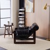Vintage Oil Wax Leather Chaise Lounge Chair with Removable Armrests, Modern Sofa Chair for Living Room or Apartment – The Pop Home - 3 of 4