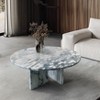 PAGED Modern Luxury Natural Marble Round Coffee Table for Living Room,Stylish Desigh Real Marble Center Table Tea Table End Table - 2 of 4