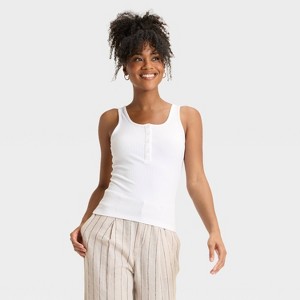 Women's Henley Tank Top - A New Day™ - 1 of 3