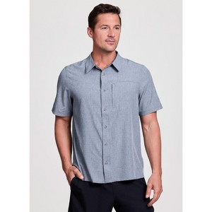 Avalanche Men's Tonal Stripe Quick Drying Button Up Collared Shirt for Casual Wear, Hiking, Vacation Top - 1 of 4