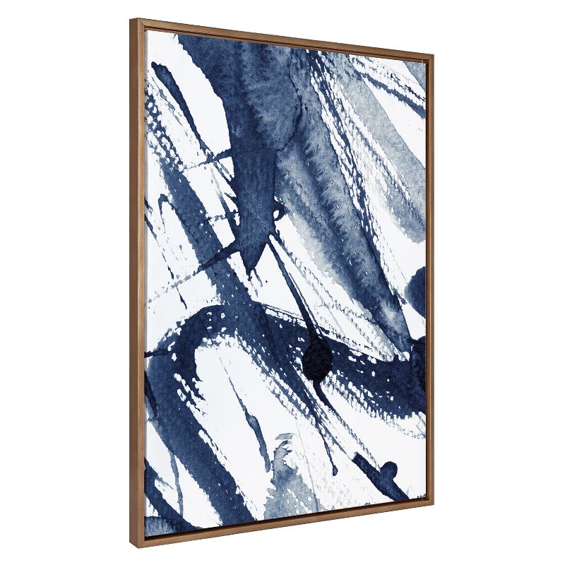 Kate & Laurel All Things Decor 31.5"x41.5" Sylvie Indigo Watercolor Framed Wall Art by Amy Peterson Modern Blue Abstract Wall Art, 1 of 7