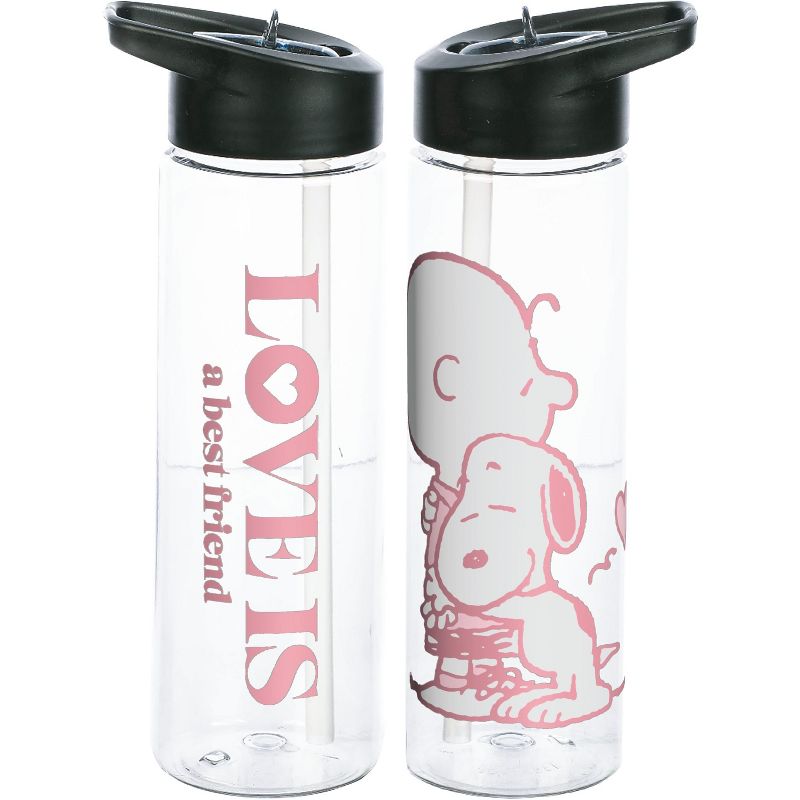 Peanuts Love Is A Best Friend 24 Ounce BPA-Free UV Plastic Water Bottle, 1 of 3