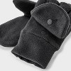 Men's Fleece Flip-Top Mittens - All In Motion™ Black - 2 of 3