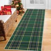 Festive Christmas Plaid Runner Rug, Non-Slip Low Pile Washable Entryway Floor Mat, Holiday Hallway Carpet for Home Decor - 2 of 4