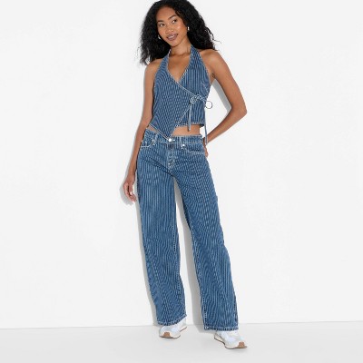 Women's Denim Wrap Halter Top - Wild Fable™