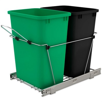 Rev-A-Shelf RV-18KD Series 35-Quart Kitchen Cabinet Pullout Waste Container