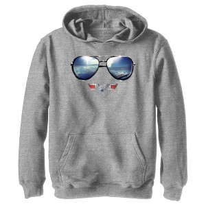 Boy's Top Gun Aviator Sunglasses Reflection Logo Pull Over Hoodie - 1 of 4