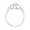 Silver 1/3 Cttw Pave Set Round-Cut Diamond Braided Halo Cocktail Ring - 3 of 4