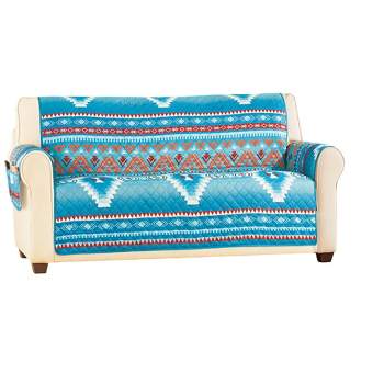 Collections Etc Quilted Turquoise Southwest Aztec Furniture Cover