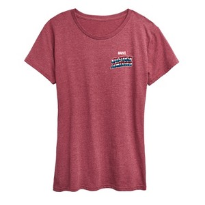 Women's - Marvel - Captain America Retro Distressed Flag Short Sleeve Graphic T-Shirt - 1 of 4