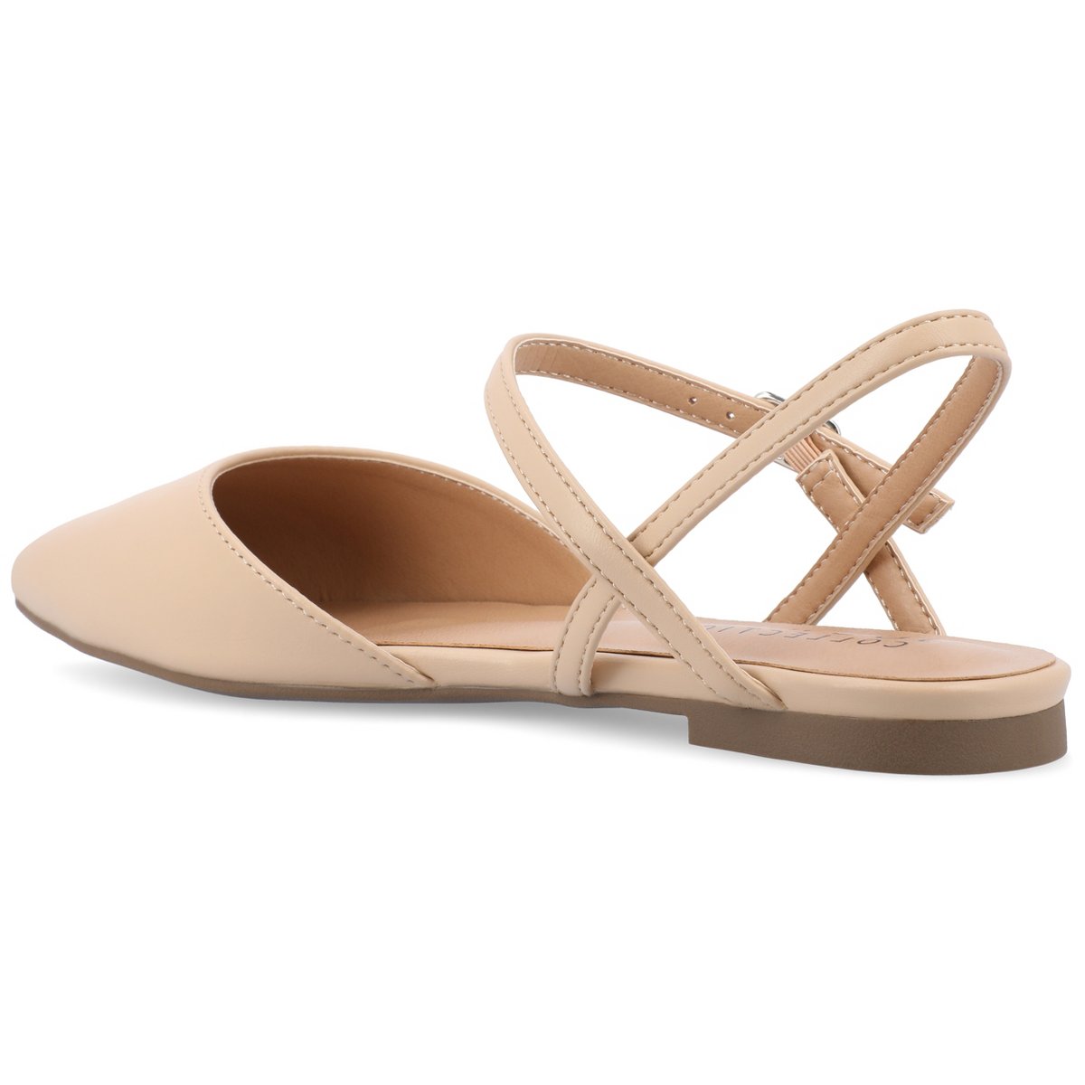 Обувь Journee Collection Women's Martine SuperNatural Shades Buckle Pointed Toe Flats, Shell 6WD — фото 7