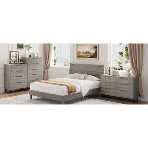 41.5" Tall Ash Grey Wooden Freestanding 4-Drawer Vertical Dresser ¨C Storage Cabinet & Closet Chest for Bedroom, Living Room, Hallway, Entryway - 1 of 4