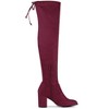 Allegra K Women's Round Toe Chunky Heel Over The Knee High Riding Boots - 4 of 4
