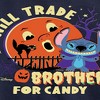 Boys' - Disney - Will Trade Brother For Candy Graphic Long Sleeve Fleece Sweatshirt - 2 of 4