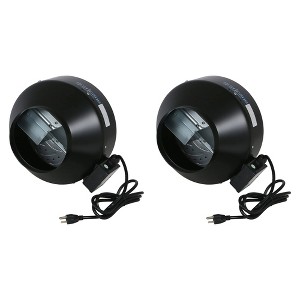 Hurricane 8" Commercial Grade Inline Fan For Phresh & Black Ops Carbon Filters, Ideal-Air Ducting and Clamps and Titan Controls Ventilation (2 Pack) - 1 of 4