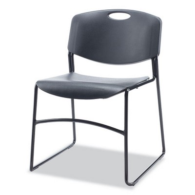 Black Metal Armless Stackable Reception Chair