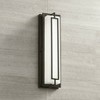 Possini Euro Design Belfonte Modern Outdoor Wall Light Fixture Bronze LED 16 1/4" White Glass for Post Exterior Barn Deck House Porch Yard Patio Home - 2 of 4