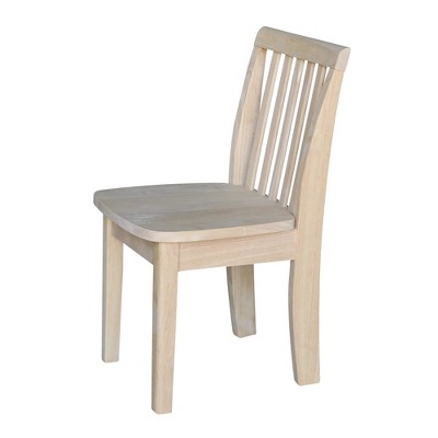 Eco-Friendly Traditional Parawood Mission Kids' Chairs, Unfinished - Set of 2