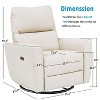Swivel Rocking Recliner Chair, Manual Recliner Glider with Lumbar Support & Faux Leather Upholstery, Comfortable Rocker Recliner - 3 of 4