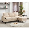 LOVMOR knock down 3-seat combo sofa with storage ottoman, Upholstered sectional Couch, L Shaped Bench with a footrest, a individual stool - 2 of 2
