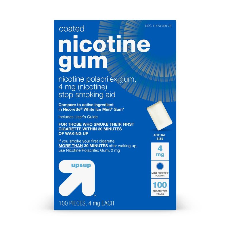 Nicotine 4mg Gum Stop Smoking Aid - Mint Freeze - up & up™, 1 of 7