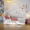 NicBex Full Size Loft Bed Roof Shape Pine Bed Frame with Twin Trundle and Headboards for Bedroom, No Box Spring Required - 2 of 4