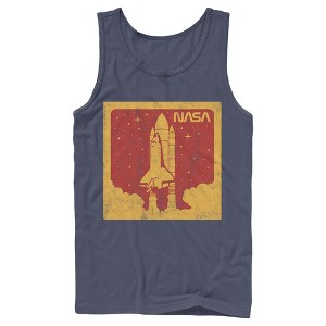 Men's NASA Red And Orange Rocket Launch Poster Tank Top - 1 of 3