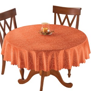 Collections Etc Fancy Scroll Scalloped Edge Festive Tablecloth - 1 of 2