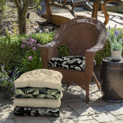 Ashland Black Jacobean Outdoor Adirondack Chair Cushions, Set of 2