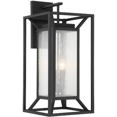 Minka Lavery Modern Outdoor Wall Light Fixture Sand Coal 29 3/4" Clear Seeded Glass for Post Exterior Barn Deck House Porch Patio