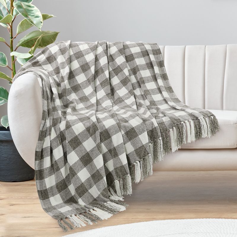 PiccoCasa Chenille Couch Sofa Chair Bed Living Room Throw Blankets with Fringe Tassel Lightweight 1 Pc, 4 of 7